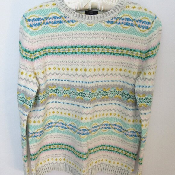 Talbots Petite multicolor Fair Isle crew neck long sleeve sweater *Sz MP* - Picture 1 of 4